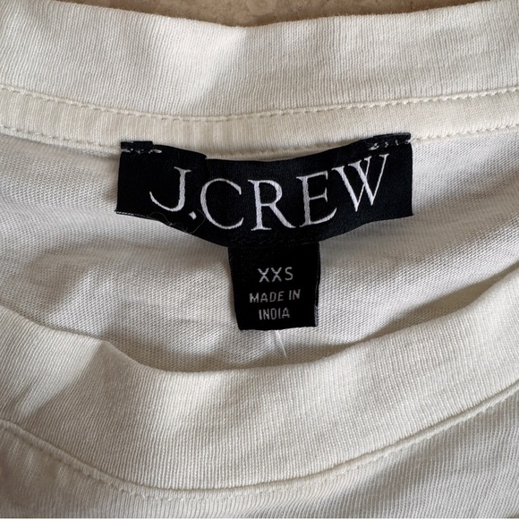 J Crew White Crochet Flower Beaded Short Sleeve Cropped Tee Womens Size XXS - Picture 10 of 12